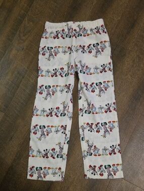 Disney White Kids Sweatpants with Multicolor Mickey & Friends Print